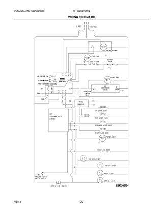 Wiring Schematic Diagram and Parts List for FFHS2622MSQ  Frigidaire Refrigerator