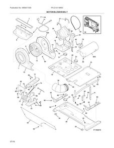 Motor/blower/belt Diagram and Parts List for FFLG1011MW3  Frigidaire Washer Dryer Combo
