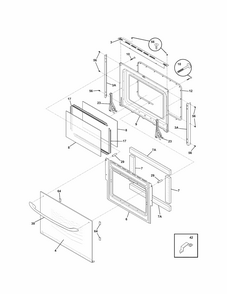 Doors Diagram and Parts List for 79047762406  Kenmore Wall Oven