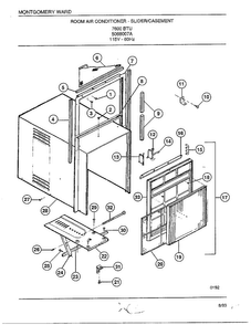 Room Air Conditioner - Slider/casement Diagram and Parts List for 5068007A  Frigidaire Air Conditioner