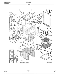 Body Diagram and Parts List for 4853  Frigidaire Range