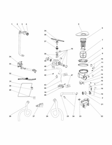 Motor & Pump Diagram and Parts List for 58714659110  Kenmore Dishwasher