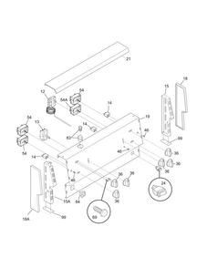 Backguard Diagram and Parts List for CFEF2405LWD  Frigidaire Range