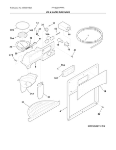 Ice & Water Dispenser Diagram and Parts List for FFHS2311PFFA  Frigidaire Refrigerator