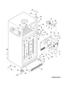 Cabinet Diagram and Parts List for DGHT1844PF1  Frigidaire Refrigerator