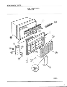 Air Conditioner Diagram and Parts List for 5291A  Frigidaire Air Conditioner