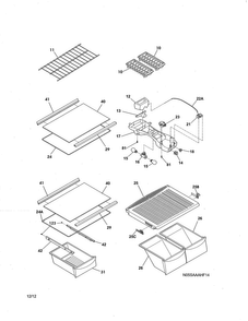Shelves Diagram and Parts List for 25361789019  Kenmore Refrigerator