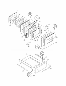 Door/drawer Diagram and Parts List for 79030473403  Kenmore Wall Oven
