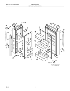 Refrigerator Door Diagram and Parts List for GRMC2273CD03  Frigidaire Refrigerator