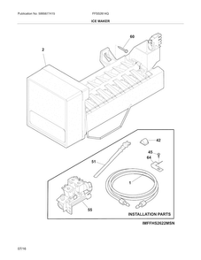 Ice Maker Diagram and Parts List for FFSS2614QE6A  Frigidaire Refrigerator