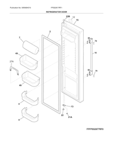 Refrigerator Door Diagram and Parts List for FPSS2677RF1  Frigidaire Refrigerator