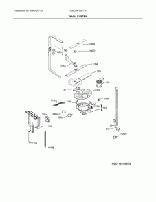 Wash system Diagram and Parts List for FGID2479SF7A  Frigidaire Dishwasher