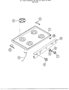 30" Floor/main Top Diagram and Parts List for 2409A  Frigidaire Range
