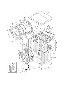 Cabinet/top Diagram and Parts List for FAFW3001LW4  Frigidaire Washer