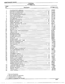 Freezer Page 5 Diagram and Parts List for 46657A-7  Frigidaire Freezer