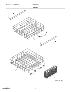 Racks Diagram and Parts List for 804621670A  Frigidaire Dishwasher