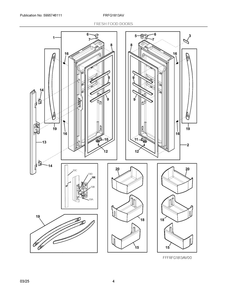 Fresh Food Doors Diagram and Parts List for FRFG1813AV  Frigidaire Refrigerator