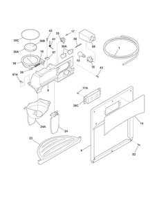 Ice & Water Dispenser Diagram and Parts List for FFHS2611LB9  Frigidaire Refrigerator