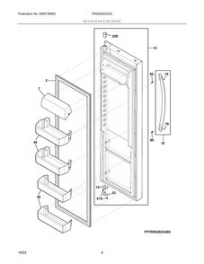 Refrigerator Door Diagram and Parts List for FRSS2623AD3  Frigidaire Refrigerator