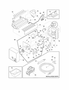 Ice Maker Diagram and Parts List for FGUN2642LE8  Frigidaire Refrigerator