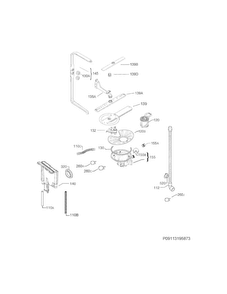 Wash System Diagram and Parts List for FGID2474QF3B  Frigidaire Dishwasher