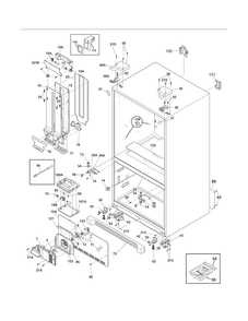 Cabinet Diagram and Parts List for FGUN2642LP5  Frigidaire Refrigerator