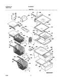 SHELVES Diagram and Parts List for GLHS280ZAB3  Frigidaire Refrigerator