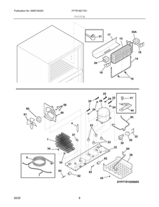 System Diagram and Parts List for FFTR1821TS1  Frigidaire Refrigerator