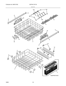 Racks Diagram and Parts List for GDPP4517AF1B  Frigidaire Dishwasher