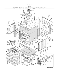Body Diagram and Parts List for 79049517710  Kenmore Wall Oven