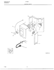 Control Parts Diagram and Parts List for 5174001B  Frigidaire Air Conditioner