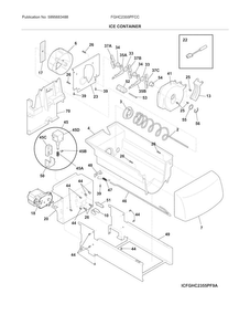Ice Container Diagram and Parts List for FGHC2355PFCC  Frigidaire Refrigerator
