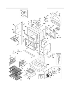 Lower Oven Diagram and Parts List for EI30EW45KB1  Electrolux Wall Oven