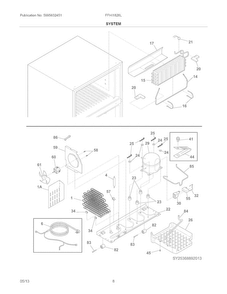 System Diagram and Parts List for FFHI1826LB9  Frigidaire Refrigerator