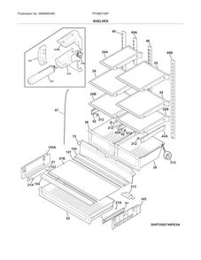 Shelves Diagram and Parts List for FFHB2740PPDA  Frigidaire Refrigerator
