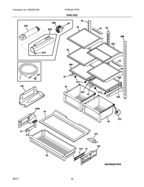 05 - SHELVES Diagram and Parts List for FPBG2277RF6  Frigidaire Refrigerator