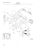 CONTROL PANEL Diagram and Parts List for FEX831FS2  Frigidaire Washer Dryer Combo