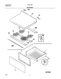 TOP / DRAWER Diagram and Parts List for FEF361AWB  Frigidaire Range
