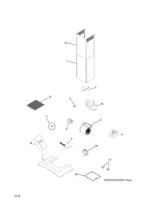Recommended Spare Parts Diagram and Parts List for RH30WC60GSB  Electrolux Range Hood