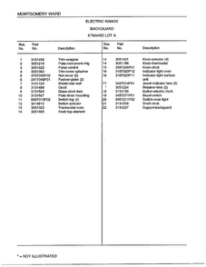 Electric Range/backguard Page 2 Diagram and Parts List for 4450A  Frigidaire Range