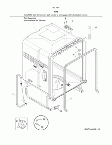 Tube Diagram and Parts List for 58714012416B  Kenmore Dishwasher