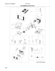 Recommended Spare Parts Diagram and Parts List for 253-77120R  Frigidaire Air Conditioner