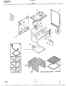 Body Diagram and Parts List for 2843-80B  Frigidaire Range