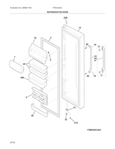 Refrigerator Door Diagram and Parts List for FFSC2323LSCA  Frigidaire Refrigerator