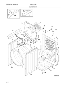 Cabinet/drum Diagram and Parts List for EFDG317TIW0  Electrolux Dryer