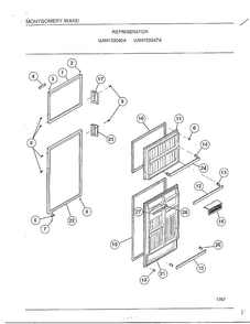 Refrigerator Diagram and Parts List for 15304-7A  Frigidaire Refrigerator