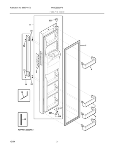 Freezer Door Diagram and Parts List for PRSC2222AF6  Frigidaire Refrigerator