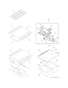 Shelves Diagram and Parts List for FFTR2021QB1  Frigidaire Refrigerator