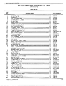 30" Floor Supported Elec Basic Body Page 2 Diagram and Parts List for 4478B  Frigidaire Range