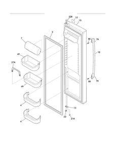 Refrigerator Door Diagram and Parts List for FPUS2686LF2  Frigidaire Refrigerator